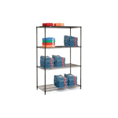 Nexel    Black Epoxy Wire Shelving Starter 48W X 14D X 54H